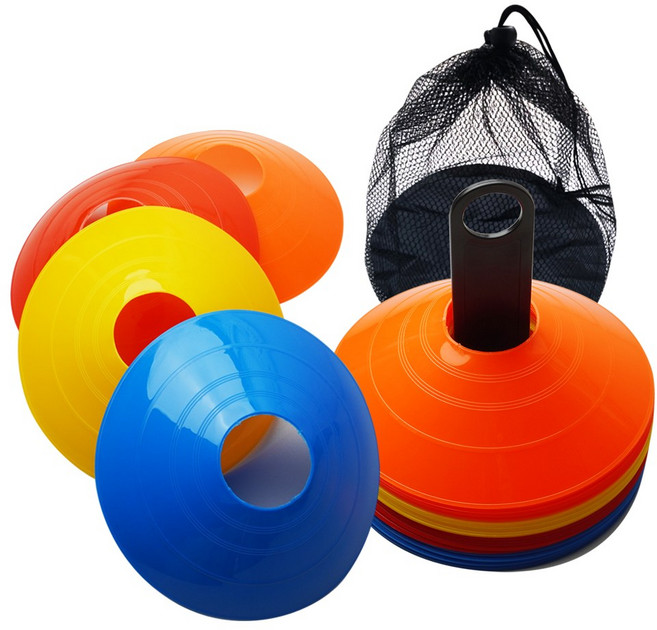 티렉스 축구 접시콘 세트 민첩성 훈련용품 칼라콘 꼬깔콘 수업교재, 40개, 혼합색상