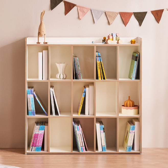 윌코 윌로우 조이 가로 1100 높이 1080 3단 와이드 아기책장 유아책장 어린이책장, 가로1100 높이1080 3단와이드, 화이트+자작나무, 화이트+자작나무