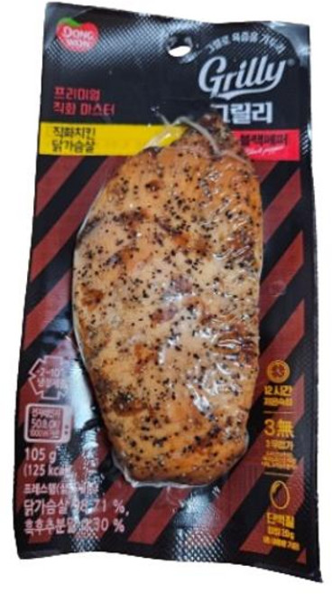 그릴리 황금닭가슴살 블랙페퍼 동원, 105g, 1개