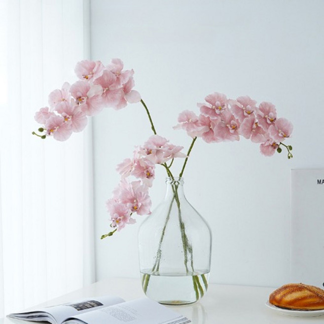 메이크유어홈 호접란 조화 실크플라워 생화같은 인테리어 대형, 핑크, 1개