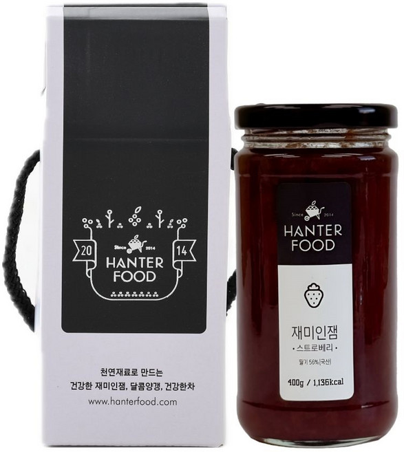 한터식품 국내산 수제 무설탕 딸기잼 400g, 1개