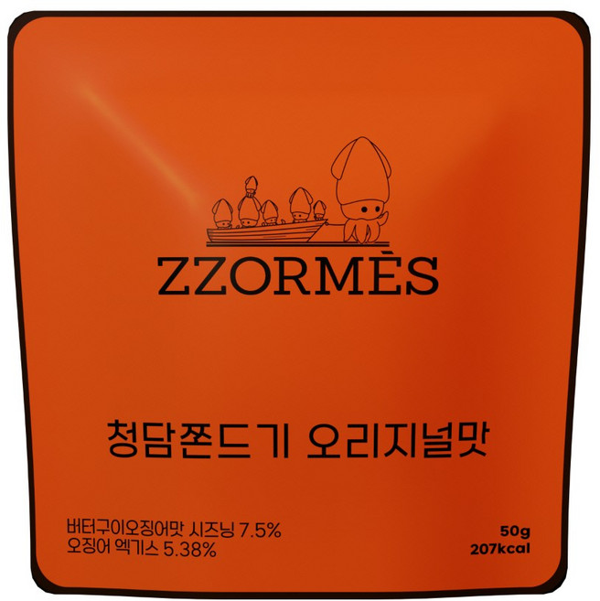 청담동 오징어 쫀드기 쪼르메스 오리지널맛, 12개, 50g