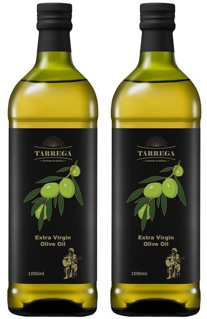 타레가 스페인산 엑스트라버진 압착 올리브유, 2개, 1L