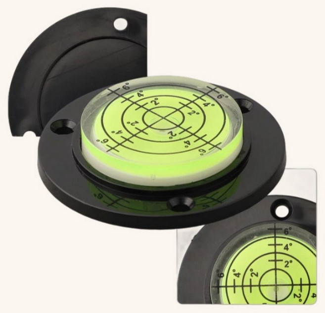 시크리트몰 원형 수평기 수평계 고정형 49mm (피스별매), 그린, 1개