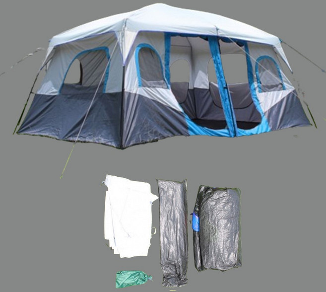 DN 투룸텐트 단체 캠핑 대형 공간분리 12인용 블루