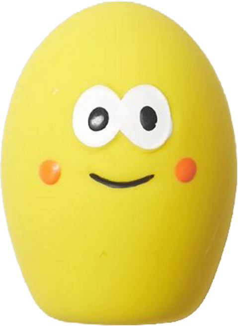 클라우더 강아지 장난감 라텍스 달걀 만득이 공, 노랑, 1개