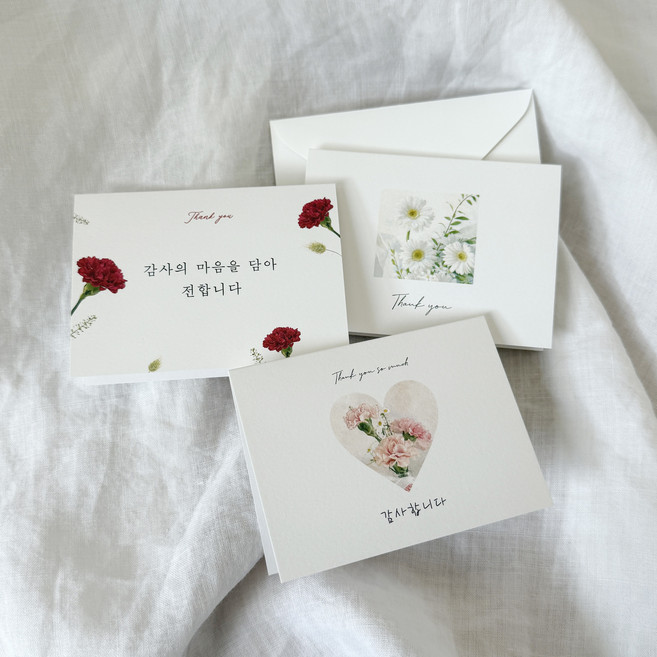 가정의달 스승의날 감사 카드 메세지 미니카드3종+봉투+스티커 세트, 15개, 3종 혼합
