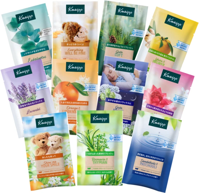 일본직송 퀄리티가 다릅니다!! 크나이프 바스솔트 입욕제11종 아소트 천연100%허브향과 소금바위솔트만을고집한 최상의 독일입욕제, 11개, 50g - 쿠팡