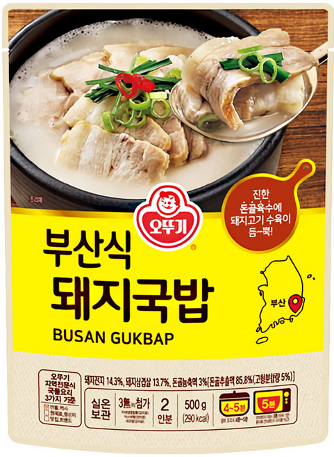 오뚜기 부산식 돼지국밥 곰탕, 500g, 18개