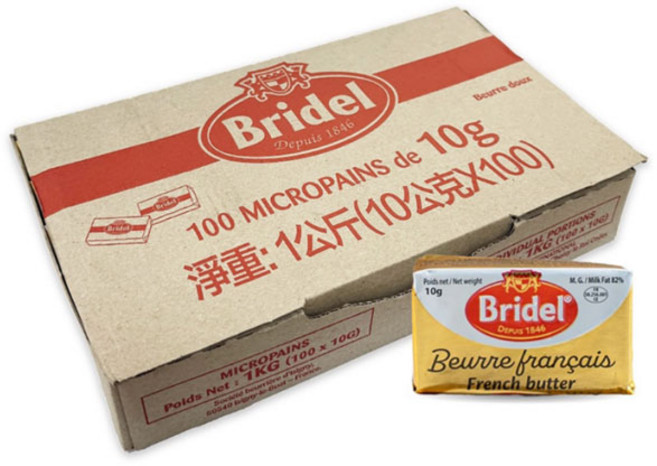Bridel 무가염 포션 버터 10g x 100ea 코스트코코리아정품, 1개