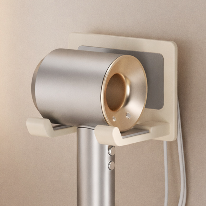 메종코랄 무타공 강력접착 드라이기 거치대, 1개, 베이지