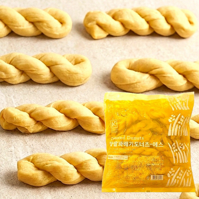 SPC 삼립 찹쌀꽈배기 도너츠 에스 냉동 생지 꽈베기 45gx20개 900g (냉동포장), 1개