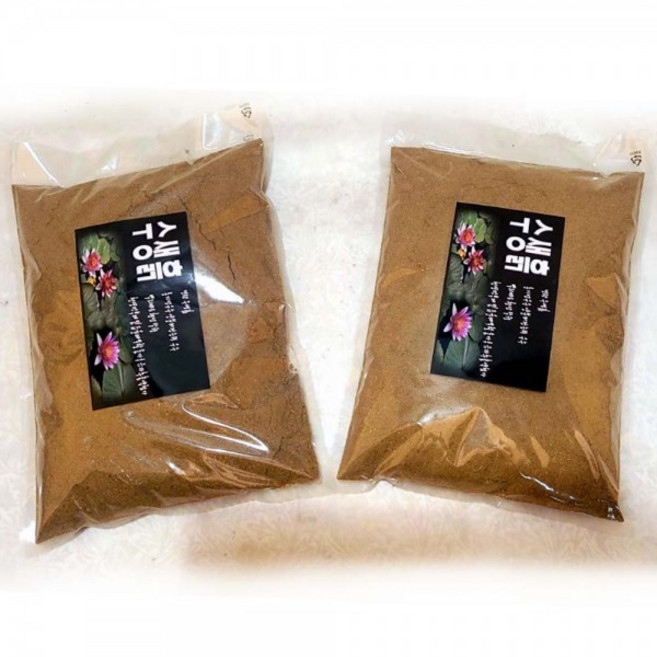 수생흙 (약 2L) 1+1 수생상토 수련 분갈이 연꽃 수경식물 연못 흙, 단품, 2개