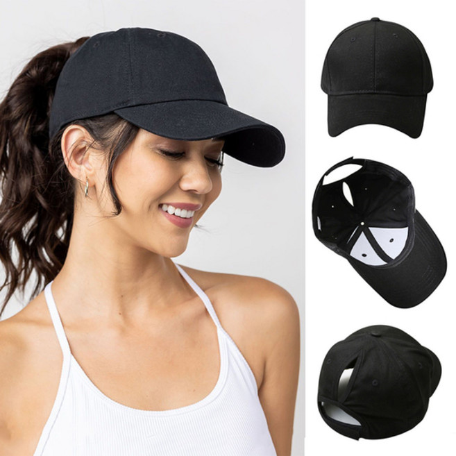 1+1 포니테일 볼캡 모자 뒷트임 모자 + 사은품 휴대폰링 2개