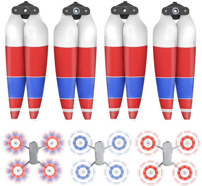 DJI 에어3 에어3S 8747F 드론 프로펠러 세트 Air3 호환 교체용 날개 부품, (에어3) 프로펠러레드블루(2), 1개