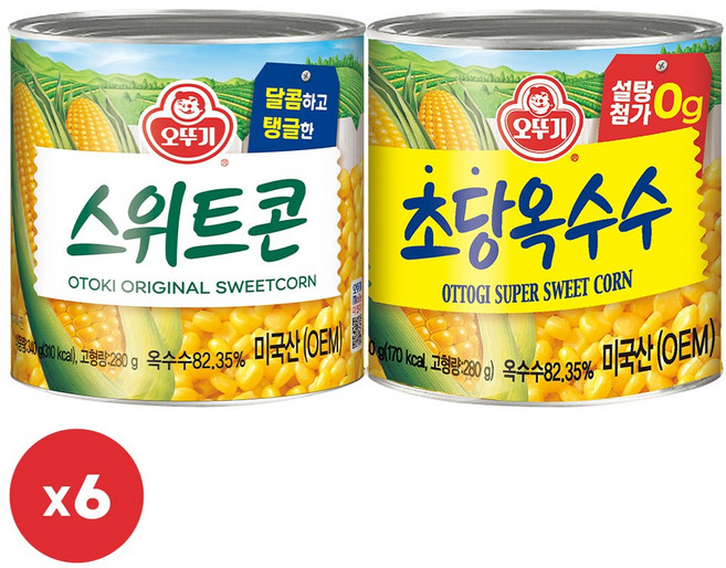 오뚜기 스위트콘 340g 6개+초당옥수수 340g 6개, 12개
