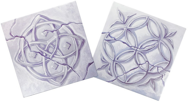 인스타일 모자이크 DIY 접착 조각타일 14 x 14 (2팩/12팩), 2개, 앤틱실버F