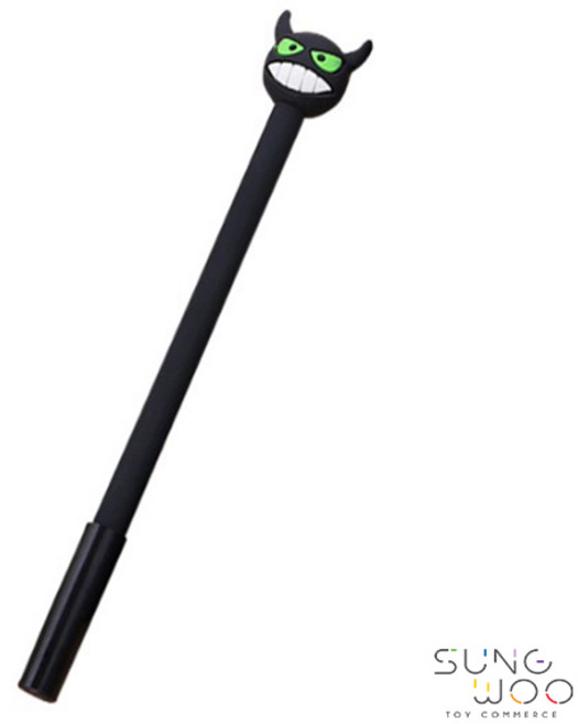 블랙데빌볼펜 0.5mm 중성 캐릭터볼펜, 그린