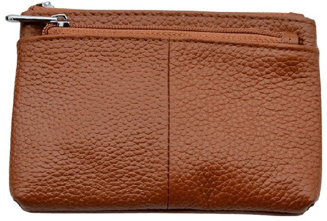 DELUNS 頭層牛皮 迷你夾扣零錢包 多功能鑰匙包 卡包