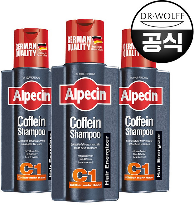 알페신 카페인 샴푸 C1, 250ml, 3개