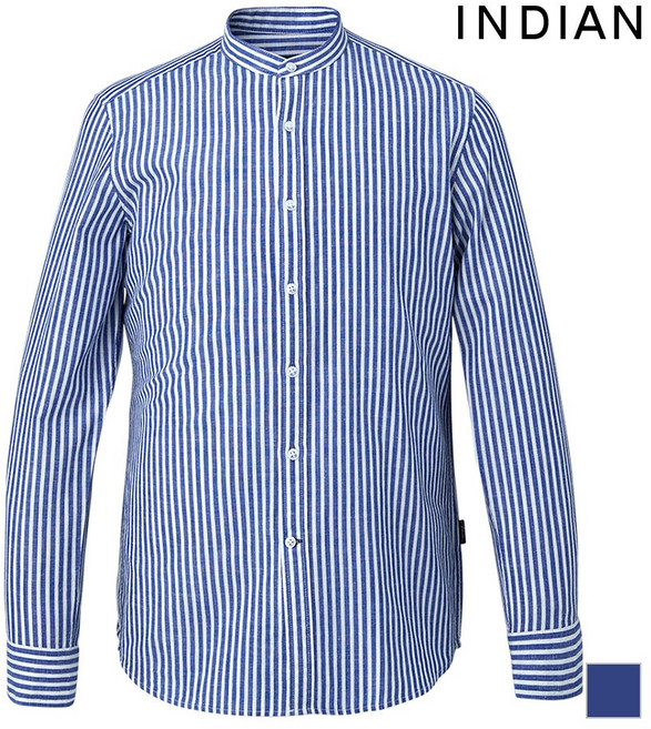 [INDIAN] 린넨 블랜드 헨리넥 스트라이프 셔츠_ MIVNLXM2381