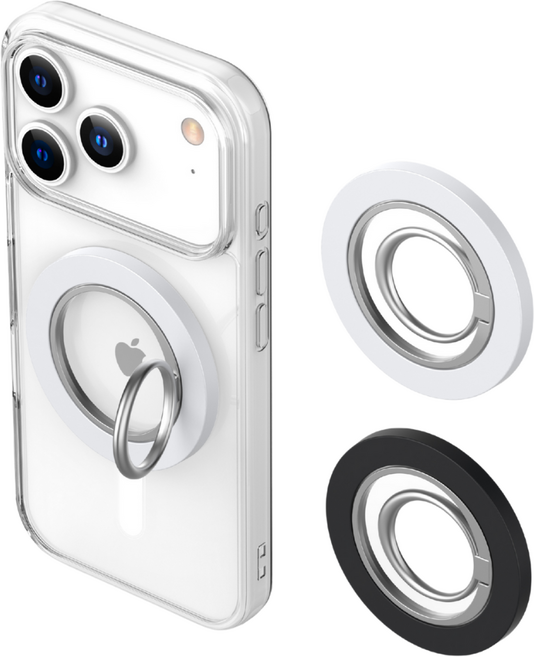 아이푸룸 2배자력 맥세이프 그립톡 핑거링 스마트톡 홀더 거치대, 2중 핑거링, 화이트