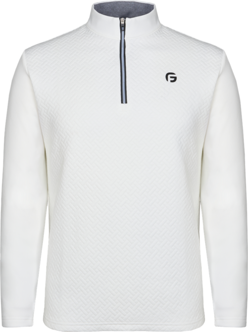 몽크로스 조르지오페리 골프 남성 케이블 패턴 하프넥 집업 티셔츠