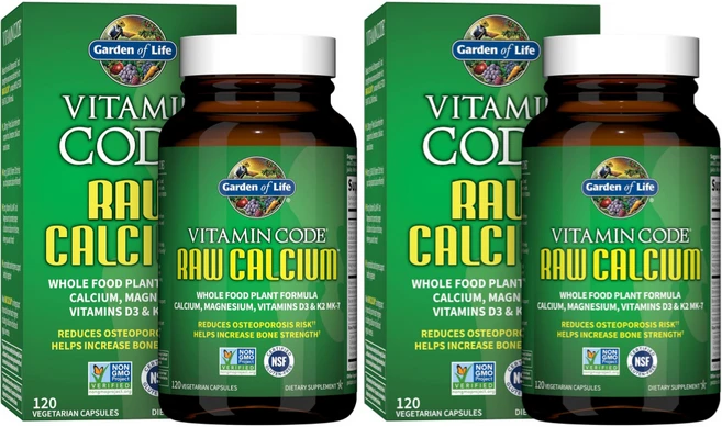 Garden of Life 가든오브라이프 비타민코드 로우 칼슐 RAW Calcium 120베지캡슐, 2개, 120정 - 쿠팡