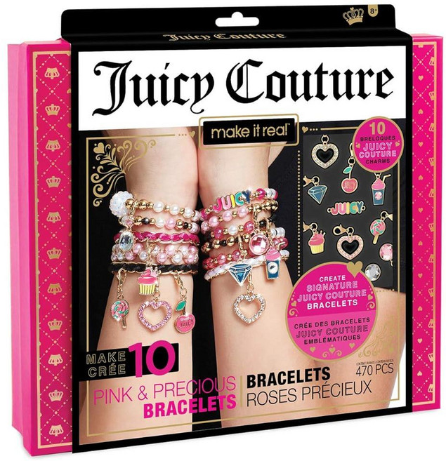 Make It Real 메이크 잇 리얼 Juicy Couture 핑크와 프레셔스 팔찌 DIY 참 키트 트윈 주얼리 제작용 비즈 포함 용 제작 285884, Make It Real 메이크 잇 리얼 Juicy Co