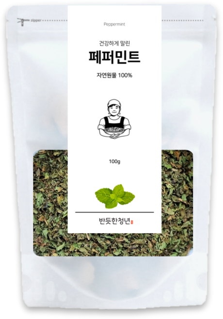 반듯한청년 페퍼민트 티 차 원물 리필팩 세척 건조, 100g, 1개입, 1개