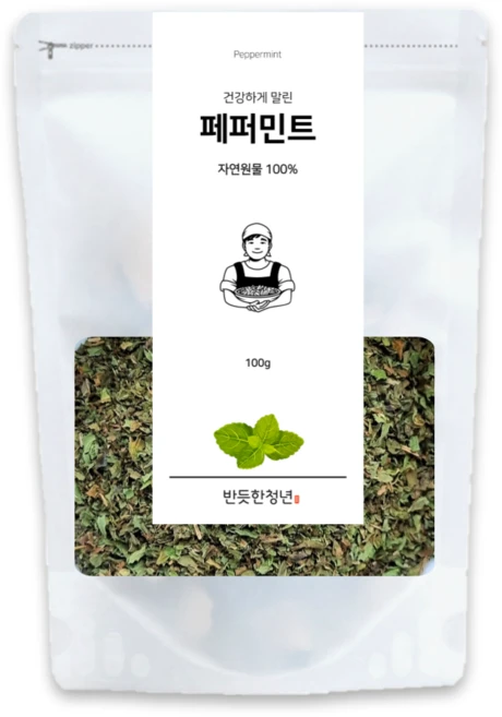 반듯한청년 페퍼민트 티 차 원물 리필팩 세척 건조, 100g, 1개입, 1개 - 쿠팡