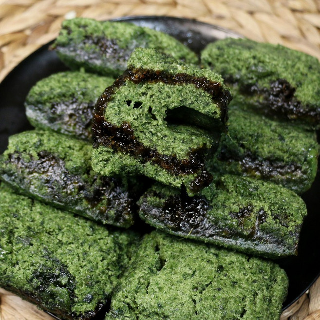 장평방앗간 꿀쑥설기 개별포장 아침대용 수제 꿀쑥설기 떡 1kg, 1세트