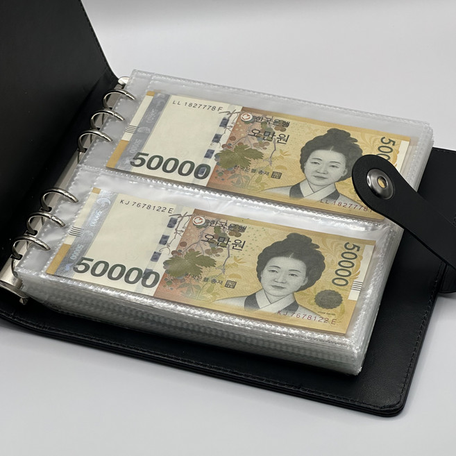 아윤 대용량 현금 바인더 저축 다이어리 천만원 모으기, 1개, 블랙