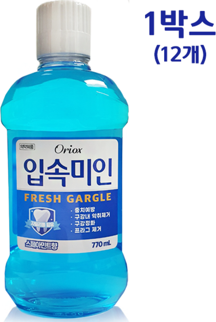 오릭스 (Oriox) 입속미인 후레쉬 자일리톨 토탈 케어 구강 청결제 770ml 대용량 가글액, 12개