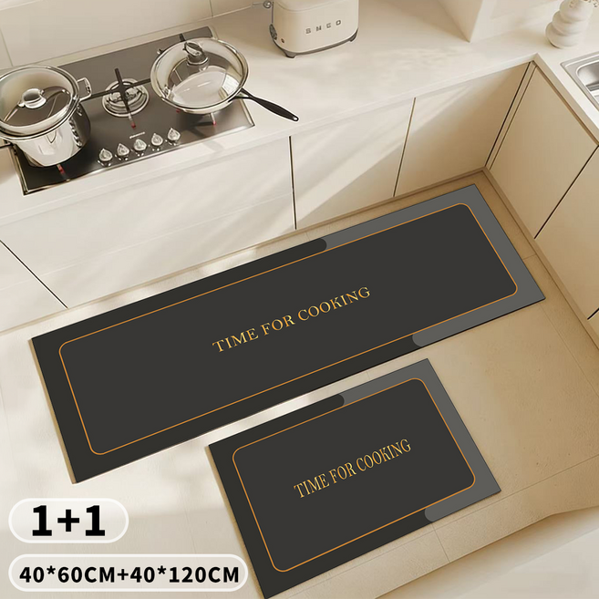 솔바람집 2종세트 빨아쓰는 소프트 규조토 주방매트, 1세트, 슬레이트그레이