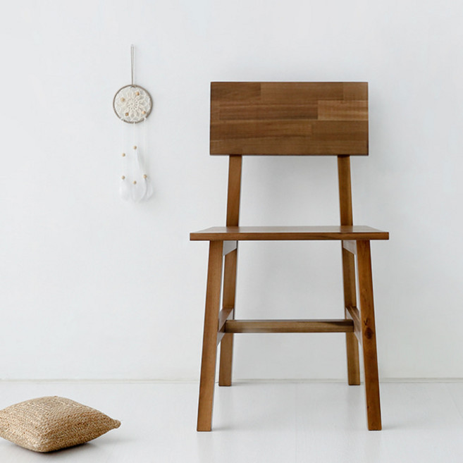 마켓비 TANG 아카시아 내추럴 45 원목 의자, 브라운, 1개