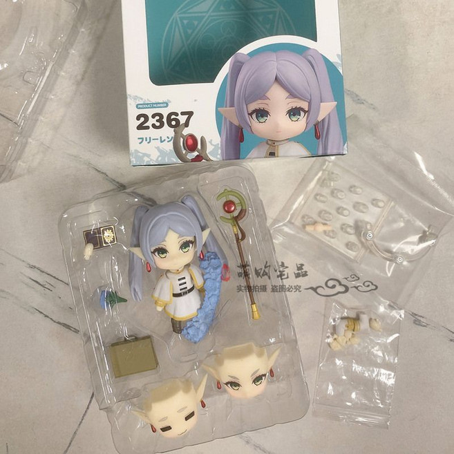 優質版 芙莉蓮Q版換臉手辦 粘土人#2367動漫公仔人偶擺件學生禮物, 1個, 芙莉蓮 可換臉（高約10CM)