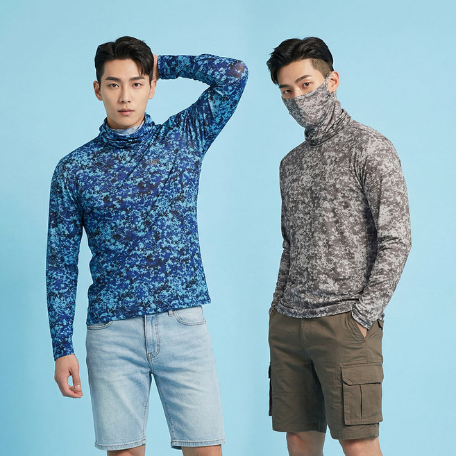 아센티 여름 남성 밀리터리 마스크 티셔츠 쿨 냉감 티 작업복 긴팔 골프이너웨어 392