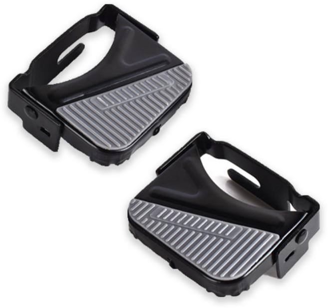 고아웃타운 접이식 사각 자전거 뒷자리 보조 발판 발받침대, 2개, 블랙