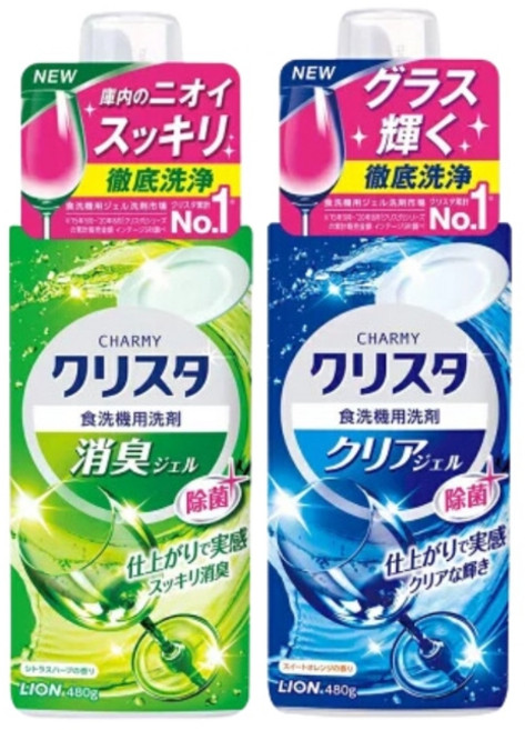 獅王 CHARMY Crysta 洗碗機專用洗碗精 消臭/亮潔 洗碗精480ml, 一組2瓶, 洗碗精480L, 免安裝 自行倒入