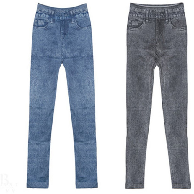 니즈플리 청나염 스판 신축성좋은레깅스 청쫄바지 스키니레깅스 레깅스팬츠 페이크청바지