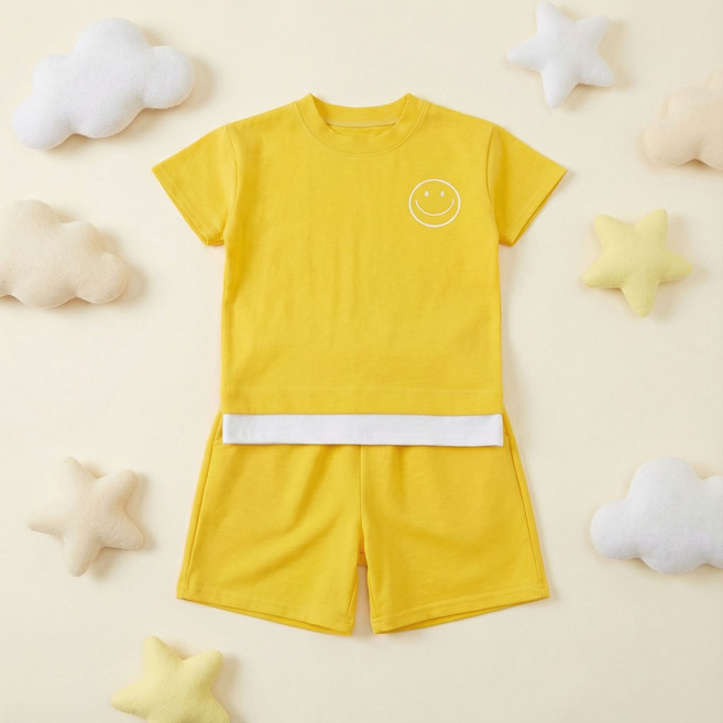 솜니움베베 아동 스마일 여름 반팔 키즈 반바지 남아 여아 상하복 세트