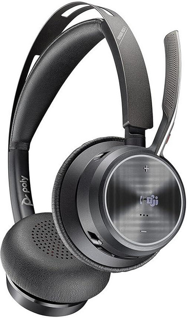Poly - Voyager Focus 2 UC USB-C 헤드셋 (Plantronics) - 블루투스 듀얼 이어 (스테레오) 헤드셋 붐 마이크 포함 - USB-C PC/맥 호환, 헤드셋, 팀 버전, USB-A 블루투스 어댑터