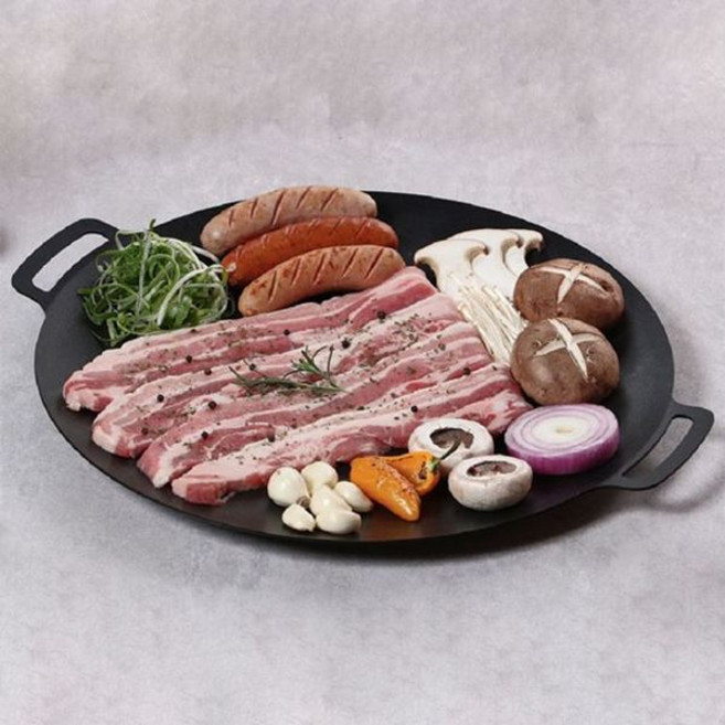 캠핑 33cm 그리들 고기 불판 리빙아트 구이팬 인덕션 그리들 구이팬 구이판 캠핑용품, 33cm (중), 1개