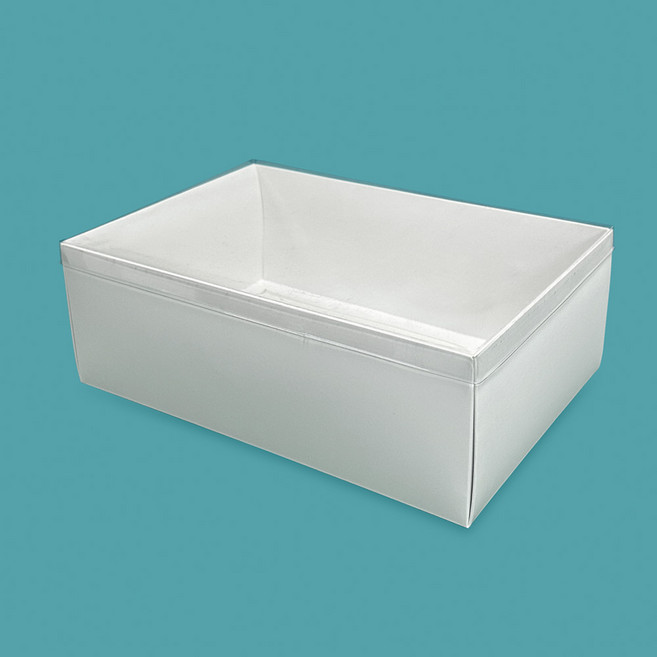 롤케이크 떡 쿠키 답례품 선물 포장 직사각 PET 뚜껑 종이상자 화이트, 200개입