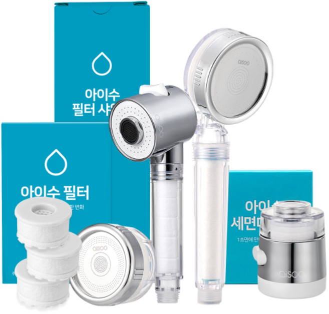 아이수 주방용필터 샤워기 헤드필터 세면대필터 싱크대수전 수도 KC인증 국내제조, 11_샤워기 헤드리필 2box(2P)