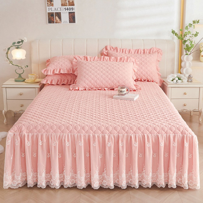 에이트샵 호텔식 침대 누빔 스커트 프릴 레이스 매트리스 커버 Q LK