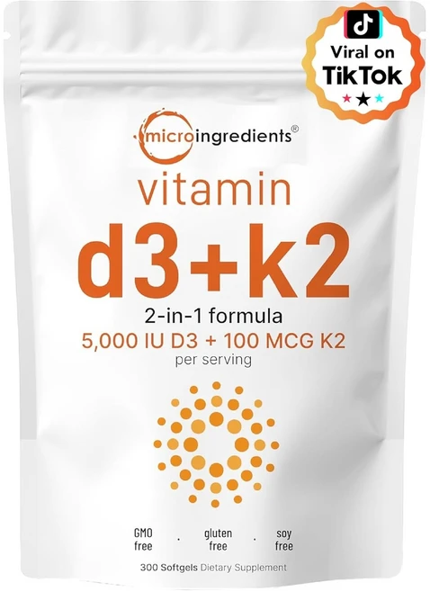 마이크로 비타민 D3 5000IU K2 100mcg 300정, 1개 - 쿠팡