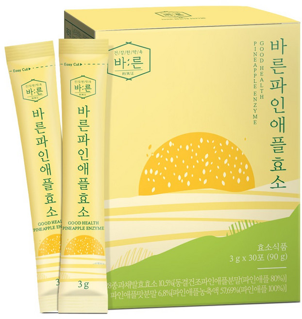 바른 파인애플 효소 식이섬유 브로멜라인 함유, 90g, 1박스