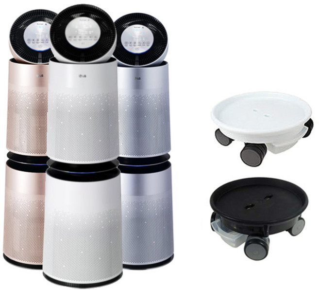 LG퓨리케어 2단 AS251 AS281 AS309 공기청정기 이동식 바퀴 받침대 마이플랜트, 화이트
